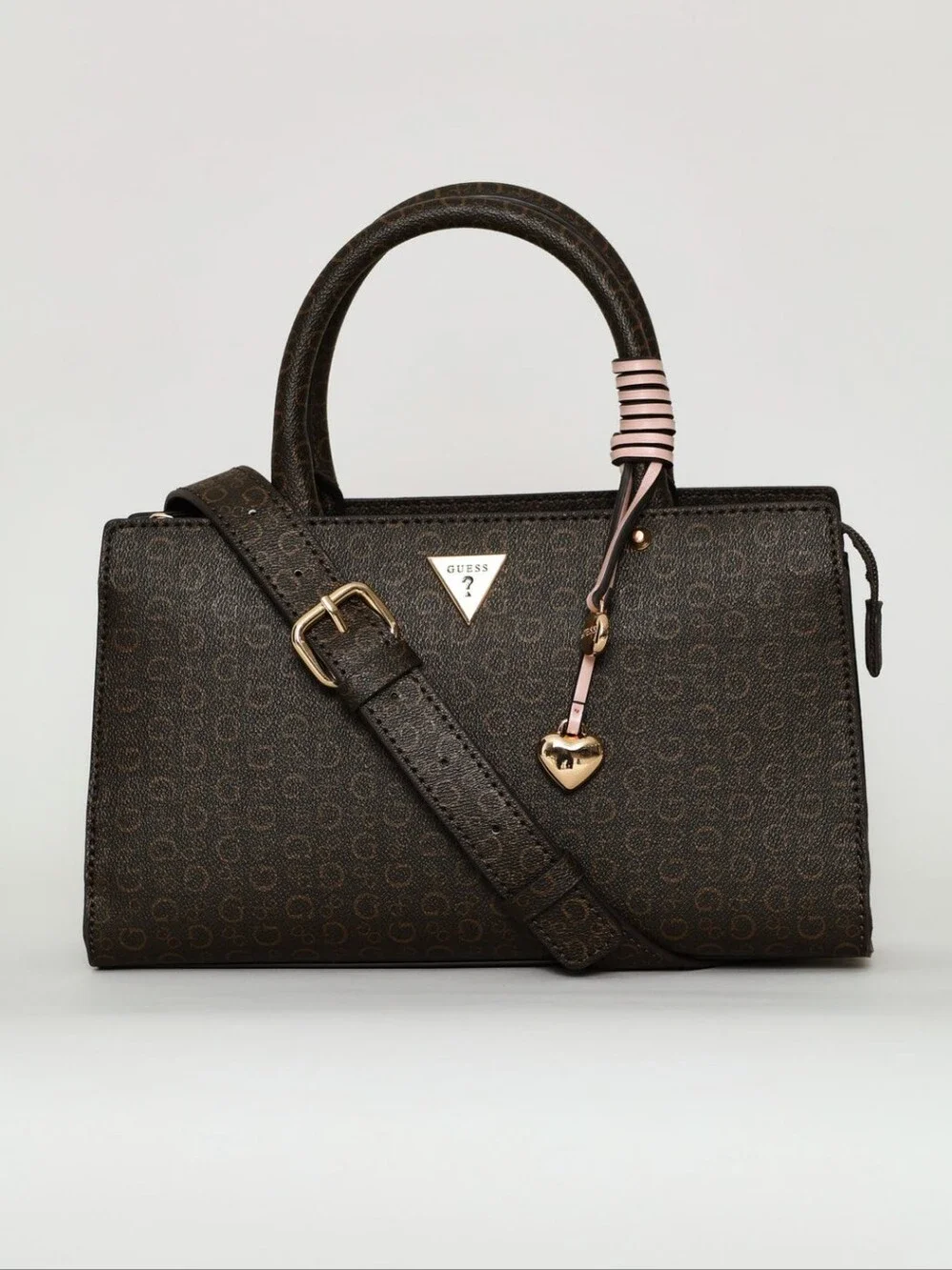 GUESS Brown Logo Satchel Handbag